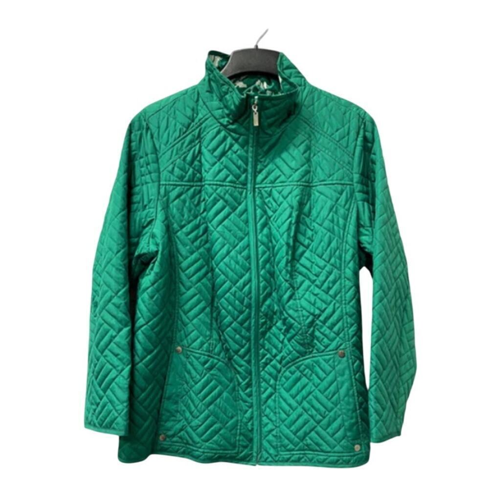 Susan Graver Kelly Green Quilted Jacket - Small